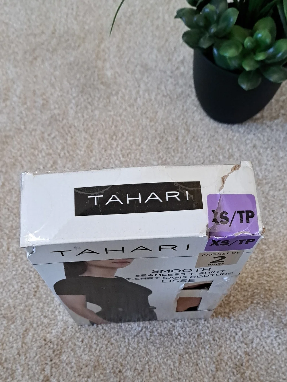 Tahari Smooth Tees 2 Pack Beige Tan Brown  Stretch Short Sleeve Womens Size XS - Picture 5 of 12